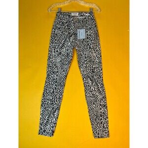 FRAME Le High Skinny Abstract Jeans Womens 23 Black Animal Print High Rise NWT
